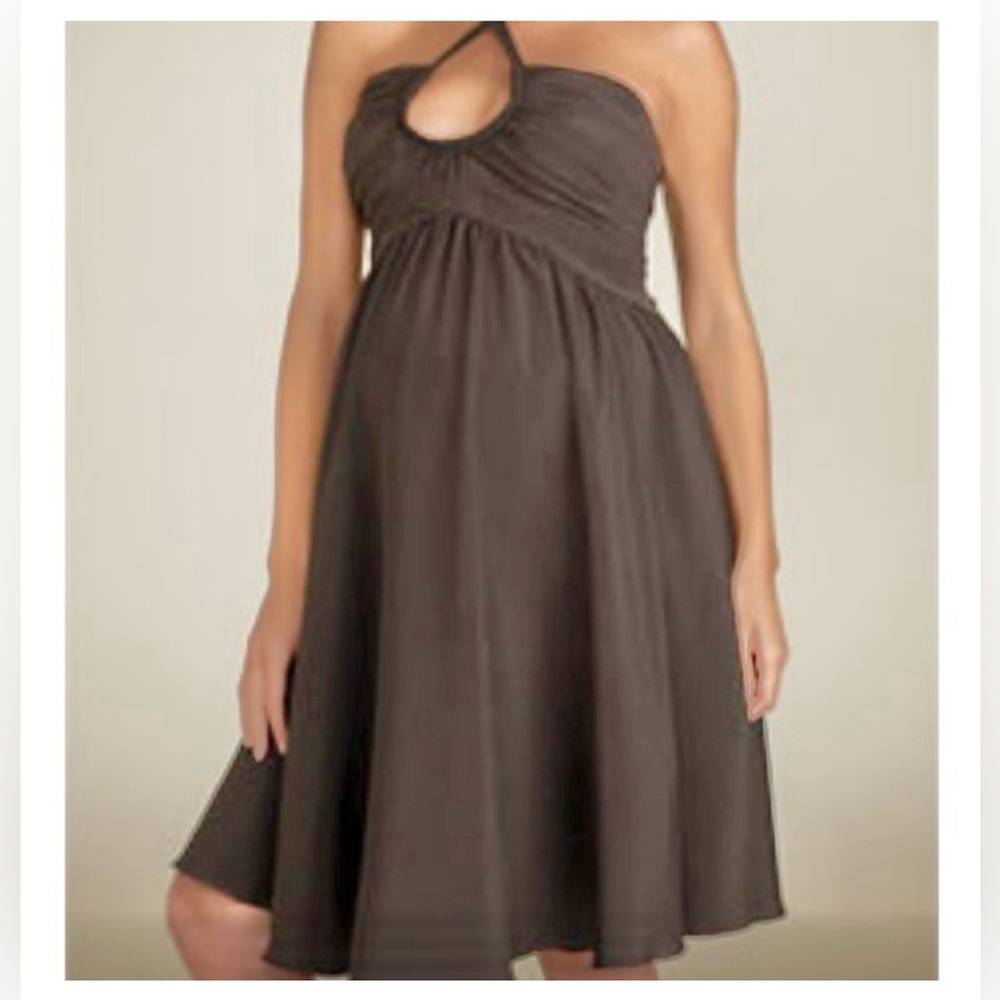 Cadeau SILK Maternity Formal Chocolate Brown Dress Size Medium